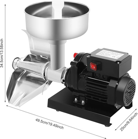 Electric Tomato Sauce Maker, 450W 110V Tomato Juicer Tomato Processor Stainless Steel Vegetables & Fruits Grinder for Homemade Tomato Sauce Strawberry Jam Blueberry Puree Healthy
