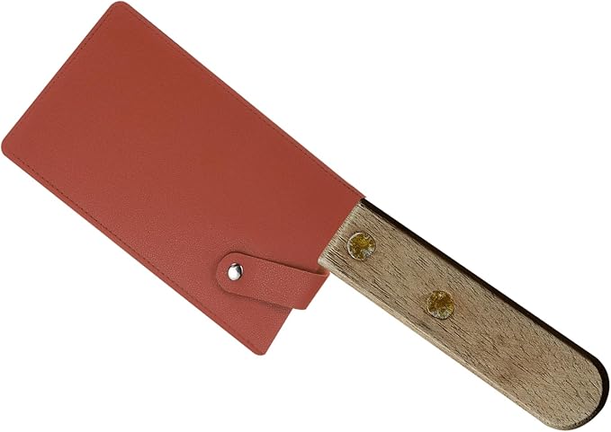 PATIKIL PU Leather Knife Meat Cleaver Sheath, Waterproof Chef Knife Guards Wide Knife Protector Cleaver Cover for Home Kitchen, Light Orange