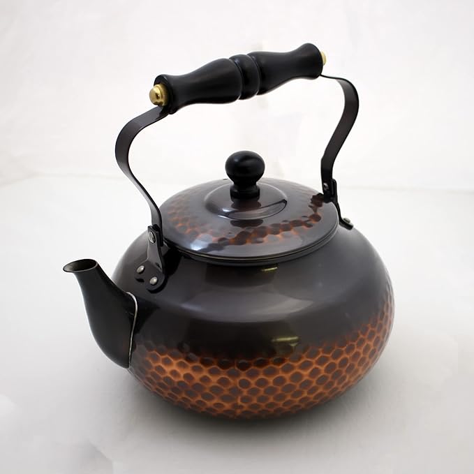 Shinkodo Made in Japan, Red Copper Finish, Hammered Boiling, 0.6 gal (2 L) (Wooden Pattern), Gift Wrapping Specifications