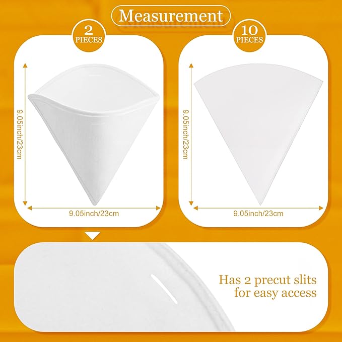 12 Pieces Maple Syrup Filter Set Maple Syrup Reusable Synthetic and Pre Filters Cone for Sap Collection Non Woven Cooking Oil Grease Strainer for Hotels Restaurants Cafe Food Trucks Kitchens