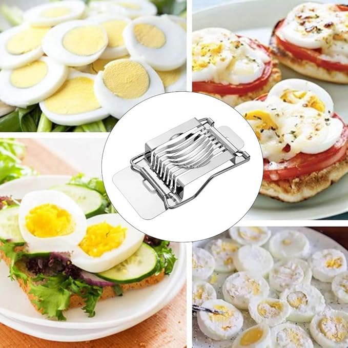 Egg Slicer, Egg Slicer for Hard Boiled Eggs, Stainless Steel Wire Egg Slicer, Egg Cutter Dishwasher Safe for Egg Strawberry Soft Fruit