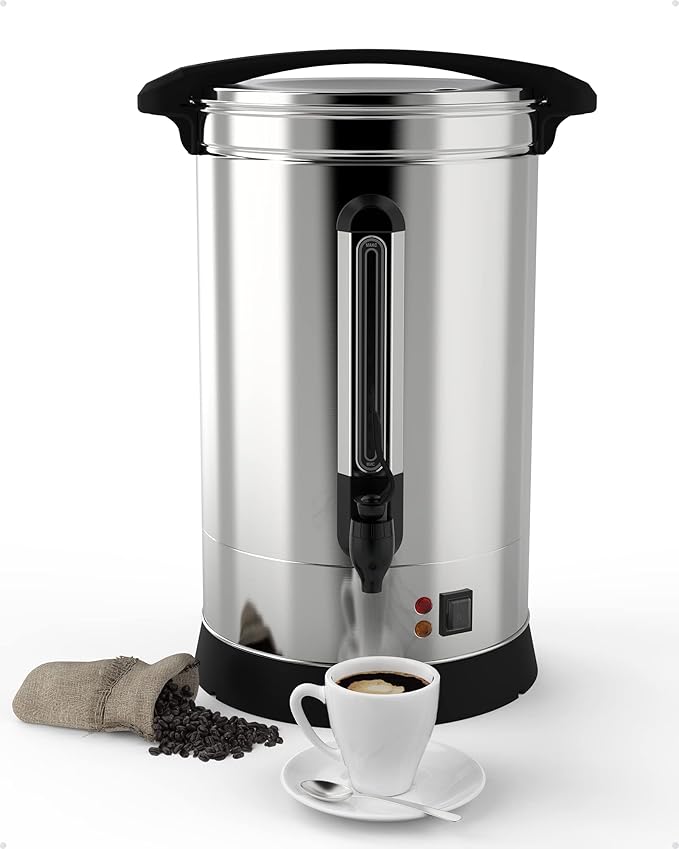 Elementool 120 Cup Stainless Steel Coffee Urn, 18L/4.8Gal Electric Coffee Maker with Removable Filter, Fast Brewing, Auto Keep-Warm, Hot Beverage Dispenser & Coffee Pot Ideal for Parties