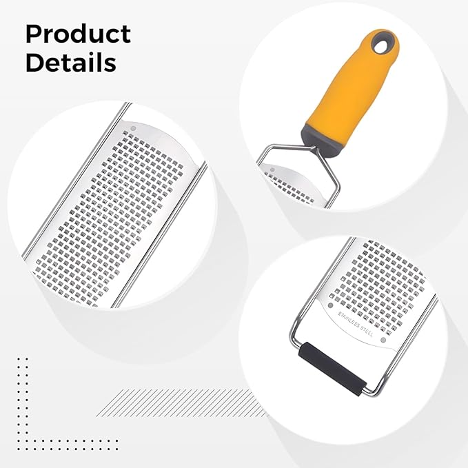 2-Pack Stainless Steel Zesters, 12.2 Inches Long For Grating Hard Cheese, Citrus, Garlic, Chocolate With Non-Slip Grip Handle