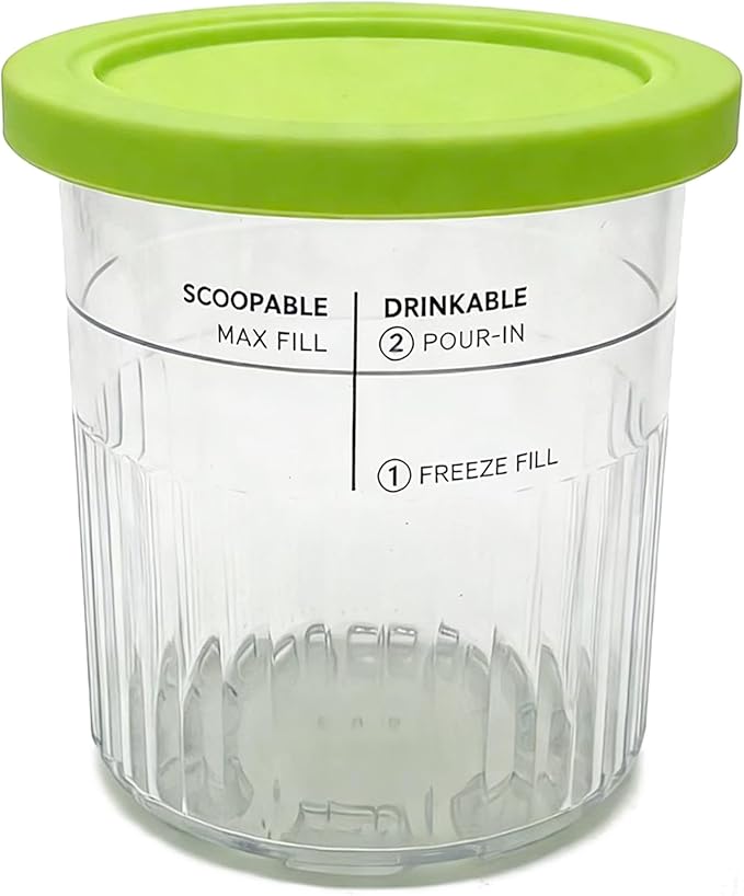 XL Family Size Ice Cream Pint Containers,Compatible with Ninja NC501 CREAMi Deluxe 11-in-1 Ice Cream & Frozen Treat Maker and model:NC500, NC501, NC501H, NC501HBL and NC502HGN