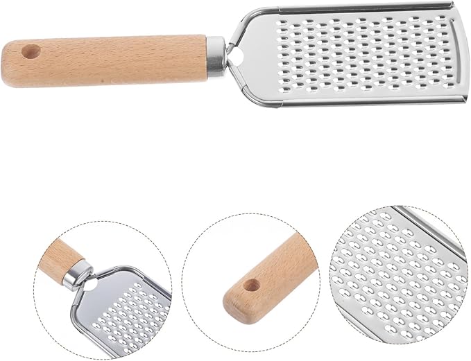 TIDTALEO Stainless Steel Plane Grater Zester Wood Handle – Multi-functional Kitchen Gadget for Easy Slicing of Fruits and Vegetables for Home Chefs