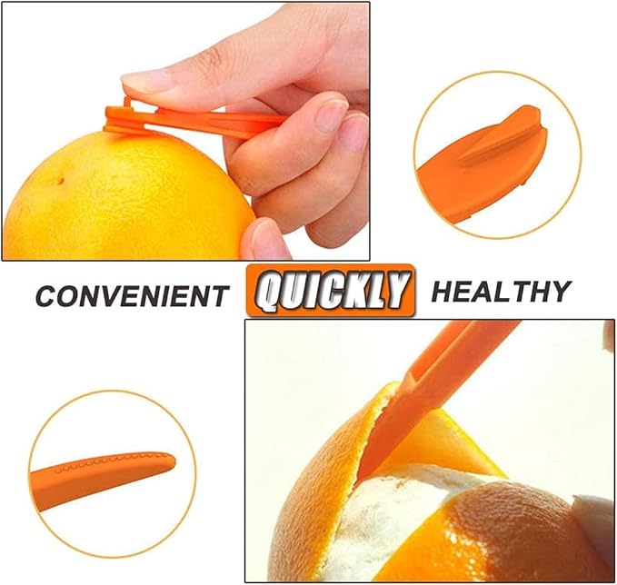 Orange Citrus Peelers Citrus Lemon Citrus Peel Cutter Plastic Easy Slicer Cutter Peeler Remover Opener Kitchen Accessories Knife Cooking Tool Kitchen Gadgets (Set B)
