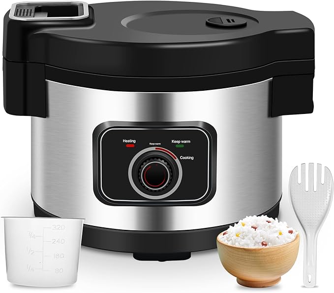 WerkWeit Commercial Rice Cooker 13L Large Rice Cooker 50Cup(Cooked)/25Cup (Uncooked), 1850W Rice Cooker for Restaurant Canteen Party Commercial Rice Warmer for 24H