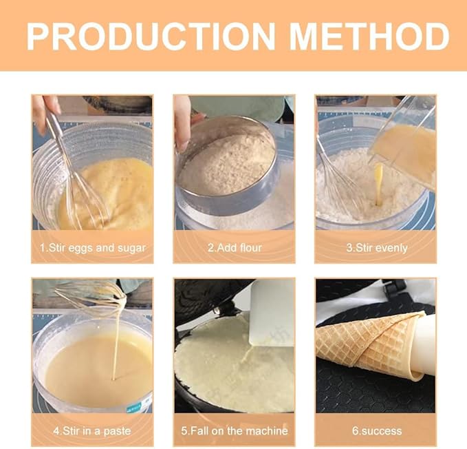 Waffle Cone Maker, Nonstick Waffle Bowl Ice Cream Cone Maker Machine, Pancake Crispy Egg Roll Crepe Baking Pan Pancake Omelet Mold for Stoves Top