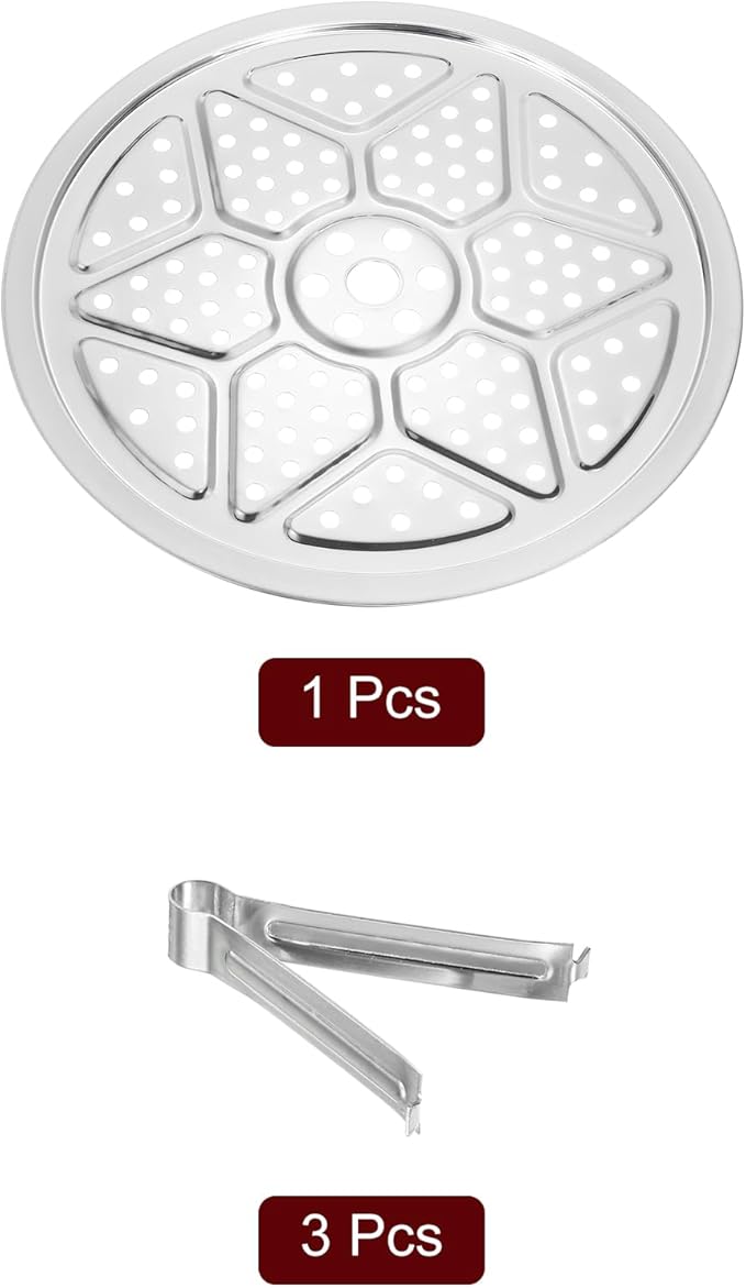 uxcell 3pcs Stainless Steel Steamer Rack with Stand, 10.2 Inches Pot Steaming Tray for Steamer Cookware Instant Pressure Cooker, Silver Tone