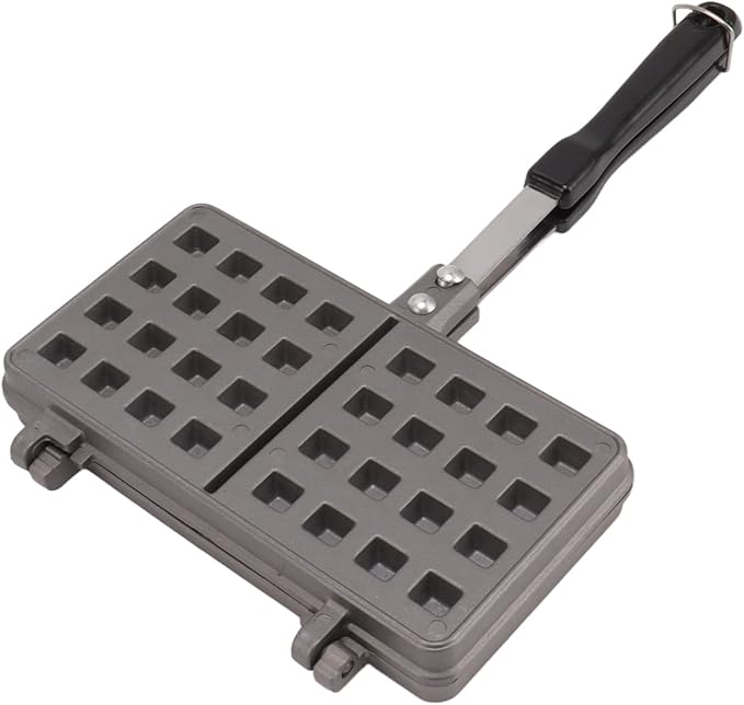 Waffle Maker Pancake Baking Pan, Non Stick Waffle Mold with Flat Bottom, Aluminum Alloy Waffle Iron for Stovetop Cooking, Ergonomic Handle for Easy Grip