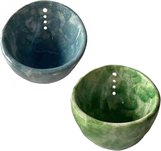 Pottery Herb Stripper Bowl,Quick Stem Removal Ceramic Bowl,Dishwasher And Microwave For Peeling Off The Leafy Assembly (2B)