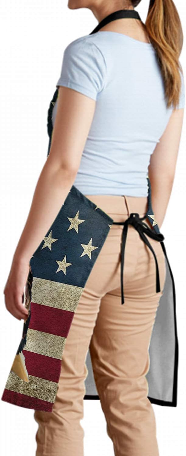 Apron with Pockets Aprons for Women Men Kitchen Chef Apron for Cooking Gardening Server Waitress Painting