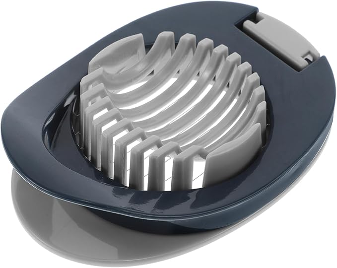 NUOBESTY Egg Slicer Boiled Egg Cutter Kitchen Tool Dark Blue Handle Mushroom Slicer Fruit Preparation