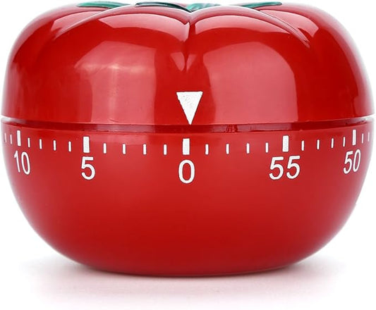 Tomato Shaped Mechanical 60 Minutes Countdown Timer Kitchen Cooking & Baking Helper Count Up Down Magnetic Timer Clock with Alarm Fast Setting(6.3x4.5cm)