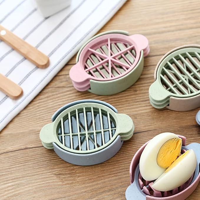 Egg Slicer Set with 3 Cutters Cut Boiled Eggs Into Thin Slices Easy Manual Egg Slicing - No Power No Noise - Great for Sandwiches with Slicer Stand Green
