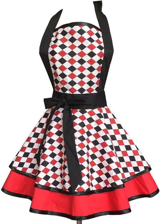 Hyzrz Lovely Handmade Cotton Retro Aprons for Women Girls Cake Kitchen Cook Apron for Mother's Gift (Multicolor)