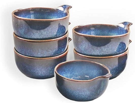 LIUYWYHCF Ceramics Au Gratin baking Dishes Set of 6, Baking Tray Bake ware, 5.2 oz Ramekins, for Pie Pan, Appetizer, Tart, Dessert, Quiche, Oven Small dish, individual dishes