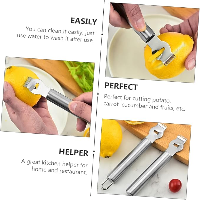 SECFOU 3pcs Lemon Zester Grater and Citrus Peeler Multifunctional Kitchen Tool for Fruits and Cheese Easy to Clean and Portable Design