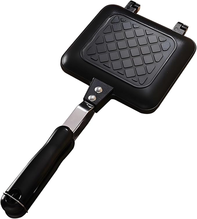 Portable Stovetop Panini Maker Grill, Non-Stick Sandwich and Waffle Press, Aluminum Alloy Baking Tray
