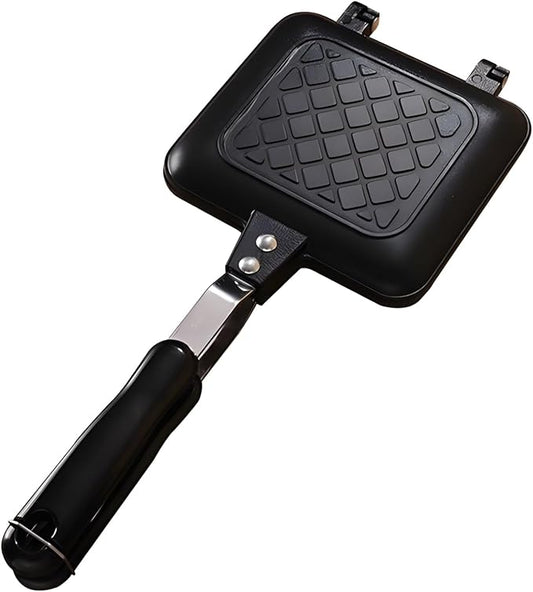 Portable Stovetop Panini Maker Grill, Non-Stick Sandwich and Waffle Press, Aluminum Alloy Baking Tray