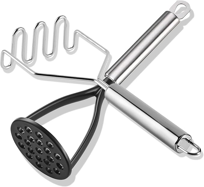 TENTA TENTA KITCHEN 2 PCS Potato Mashers, Thick Nylon Nonstick Food Masher, Safe for Non-Stick Cookware, Strong Stainless Steel Potato Ricer For More Cookware