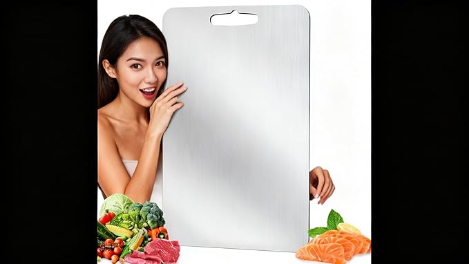 LNWQSQR Titanium cutting board for kitchen,cutting boards non toxic,Dishwasher Safe Suitable For Kitchen Or Outdoor Camping (M11*8)