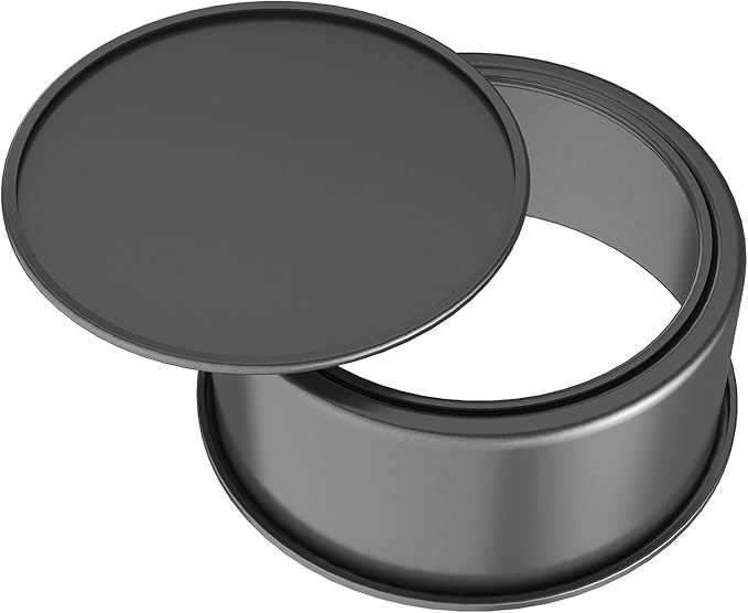 CHEFMADE Bakeware Round Cake Pan, 8-Inch with Removable Loose Bottom Quick Release Coating Chiffon Bakeware for Oven and Instant Pot Baking (Black)