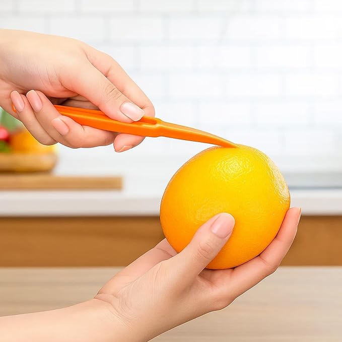 6-Pack Orange Peeler, Orange Peeler Tool, with 4 Plastic and 2 Stainless Steel Peelers, Easy to Use, Efficient Fruit Peeling