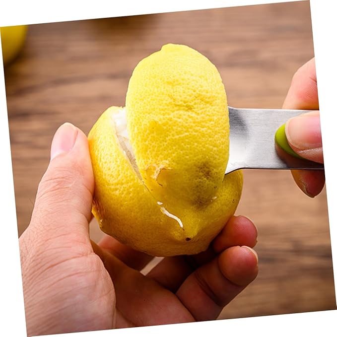BESTOYARD 2pcs Fruit Wine Lemon Tool Lemon Planing Lemon Cutters Lemon Peeler Lemon Spoons Stainless Steel Spoon Lemon Wire Cutter Cocktail Lemon Zester Lemon Peel Grater Wire Cutters Triple