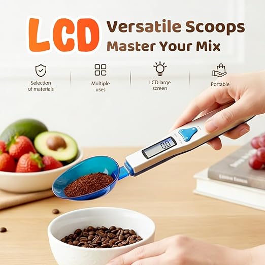 2026 New Grams Digital Kitchen Measuring Spoon, Spoon Electronic Scale Spoon Weighing Three Different Specifications Food Scale Spoon with Scale Design, Weight 500 Grams Support Unit g/oz/gn/ct (2)