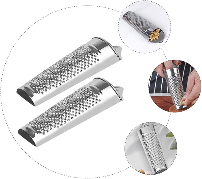 2Pcs Stainless Steel Ginger Zesters Multifunctional Kitchen Graters for Vegetables Cheese and Nuts Easy to Use Space Saving Graters for Home and Restaurant Use