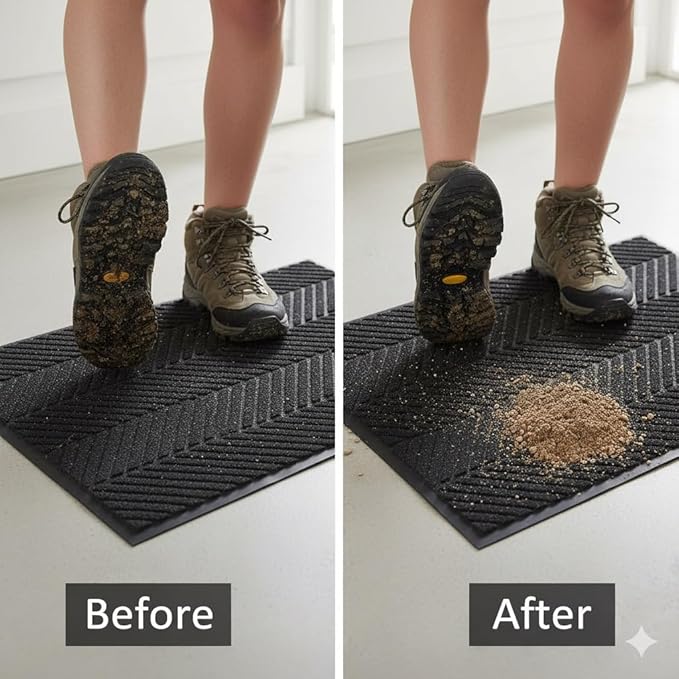 Front Door Mat,2'x6' Indoor Outdoor Entry Mat, Commercial Door Mat Indoor Outdoor Entrance, Heavy Duty Welcome Mat, Rubber Backing Non Slip Doormat for Entryway,Large Industrial Entry Rug