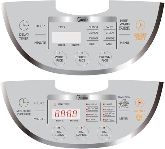 Midea Micom Rice Cooker, Digital Multi-Functional Ricer Cooker/Steamer, Brown Rice, Slow Cooker (3L/5.5Cup) (White)