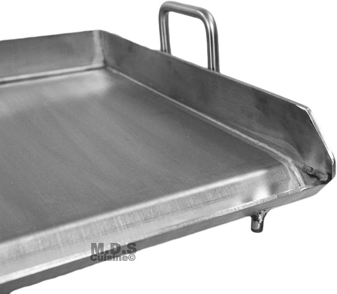 Stainless Steel Flat Top Comal Plancha 18"x16" inch BBQ Griddle for cooking with Outdoors Stove or Grill catering