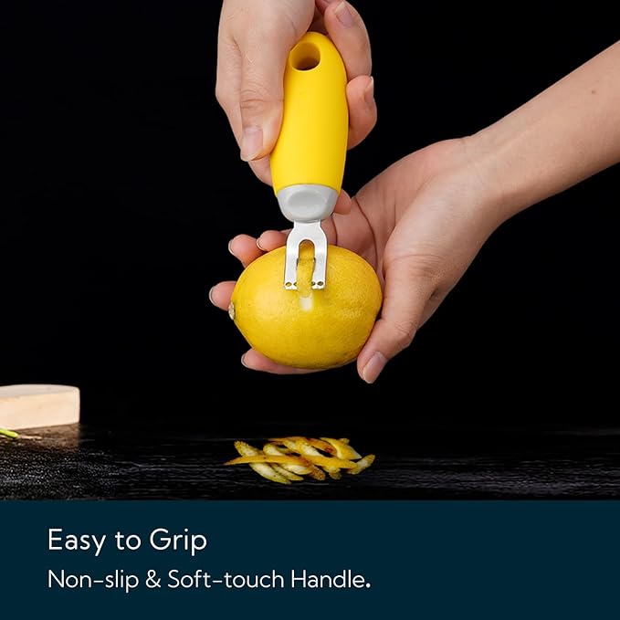 KITCHENDAO Citrus Lemon Peeler Zester Tool and 3-in-1 Herb Chopper Mincer Roller Cutter Slicer