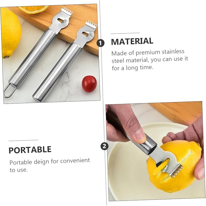 Healifty 3pcs Stainless Steel Fruit Peeler Multifunctional Lemon Zester Slicer with Ergonomic Handle for Easy Labor Saving Kitchen Use and Quick Cleaning