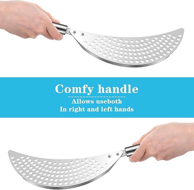 Pot Strainer with Handle,Stainless Steel Strainer for Pot,Pan Strainers for Universal Stovetop Drain Insert,Noodles, Fried Foods & Fruit, Fits Most Pots and Pans