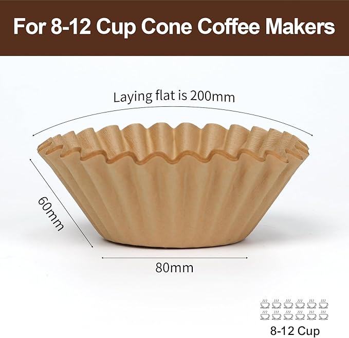 Disposable Coffee Paper Filters for Cuisinart 12cup Coffee Maker DCC-3000P1, 100 Pcs Filter Compatible with Hamilton Beach FlexBrew Trio 2-Way Coffee Maker