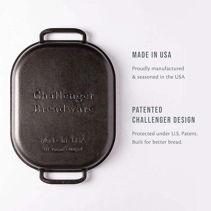 Challenger Bread Pan Cast Iron Sourdough Dutch Oven with Lid & Care Kit for Artisan Sourdough and Homemade Bread Baking - Made in USA