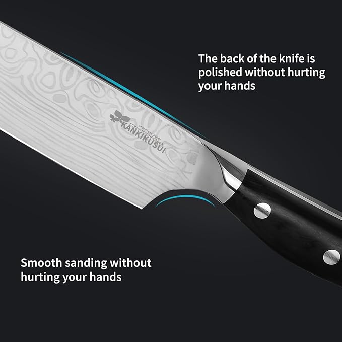 KANKIKUSUI Chef Knife 8 Inches, High Carbon Stainless Steel, Meat/Vegetable/Fruit