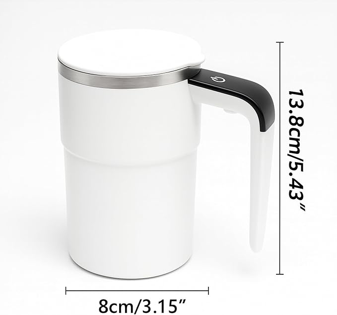 Electric Coffee Mug with a Built-in LCD Thermometer, Perfect for Protein Powder, Brewing Coffee, Milk, Cocoa, Etc, Self Mixing Coffee Mug (Black)