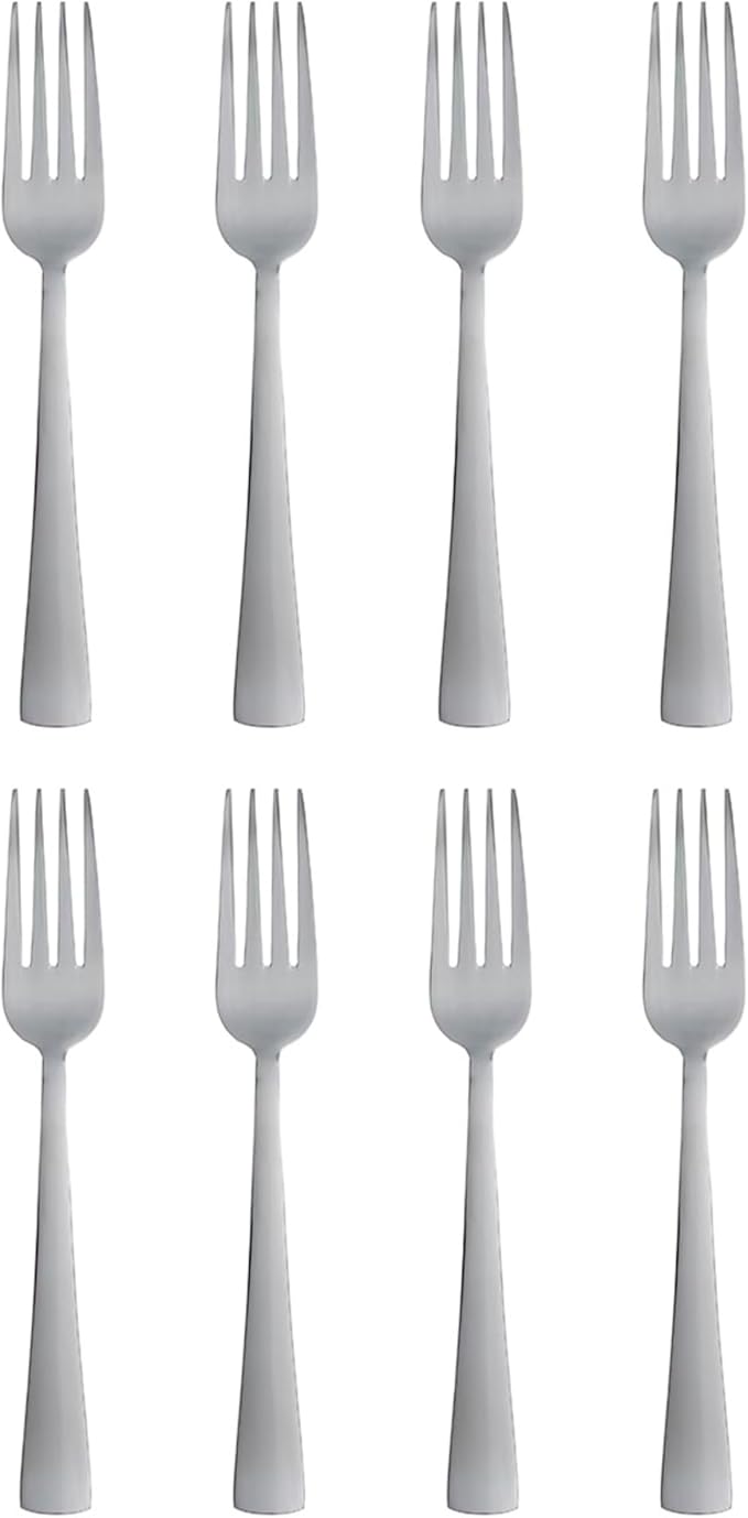 Oneida Zinc Everyday Flatware Dinner Forks, Set of 8, 18/0 Stainless Steel, Silverware Set, 1.4 x 3.75 x 8.5 inches