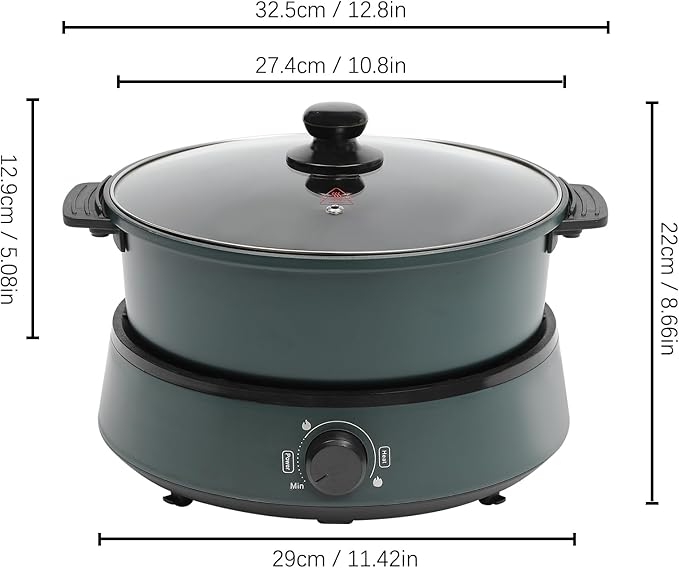 4L/4.2Qt Electric Hot Pot, 1350w 110v Portable Electric Pan Non Stick Removable Pan with Lid, Multi-Cooker for Parties, Barbecues,Camping,Travel,1-5 people
