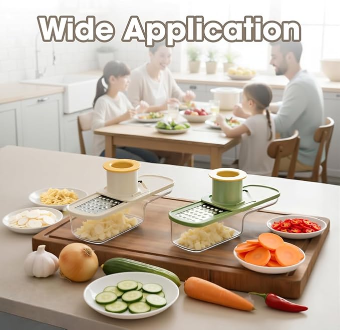 3 in 1 mini Ginger Garlic Grinder Super Thin, Multifunctional Mandoline slicer Grater with Hand Guard, Easy Grip Handheld Kitchen Tool, for Camping Cooking and Picnic (White)