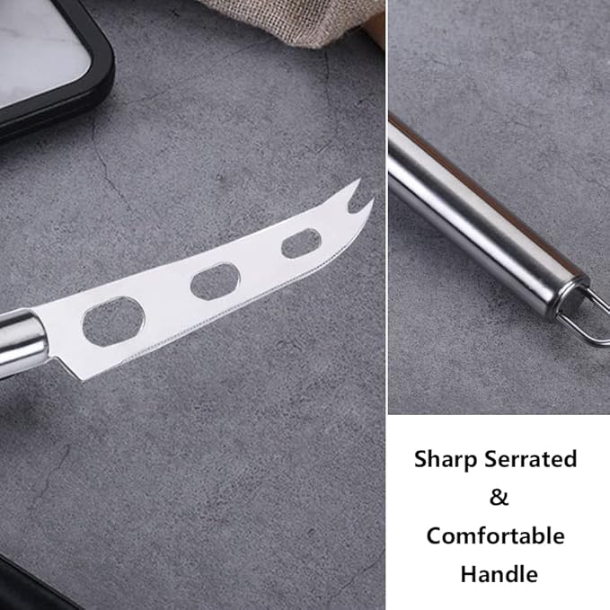 10-inch Cheese Knife - Cuts Soft & Semi Hard Types, Perfect for Slicing Butter, Pizza and Fruit - Kitchen Baking Tools Supplies