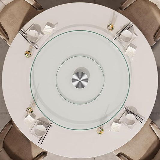 34.6 inch Lazy Susan for Table Top Tempered Glass Rotating Serving Tray for Dining Table, Kitchen Lazy Susan Organizer Spinning Rotating Food Server Party Centerpieces Heavy Duty