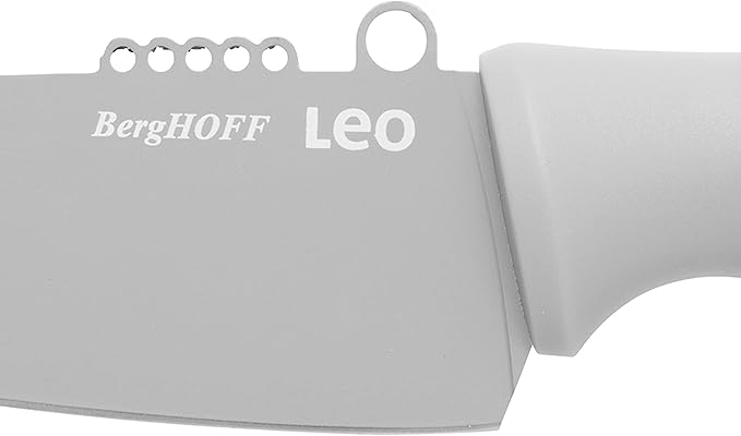 BergHOFF Leo Ceramic Coated Non-Stick Vegetable Knife with Zester, 11cm, Stainless Steel, Grey, 5.5 x 24.5 x 2 cm