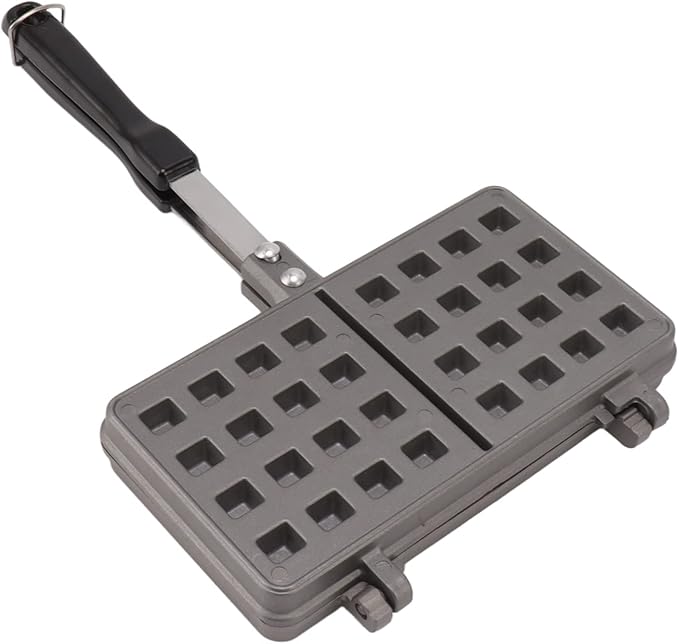 Waffle Maker Pancake Baking Pan, Non Stick Waffle Mold with Flat Bottom, Aluminum Alloy Waffle Iron for Stovetop Cooking, Ergonomic Handle for Easy Grip