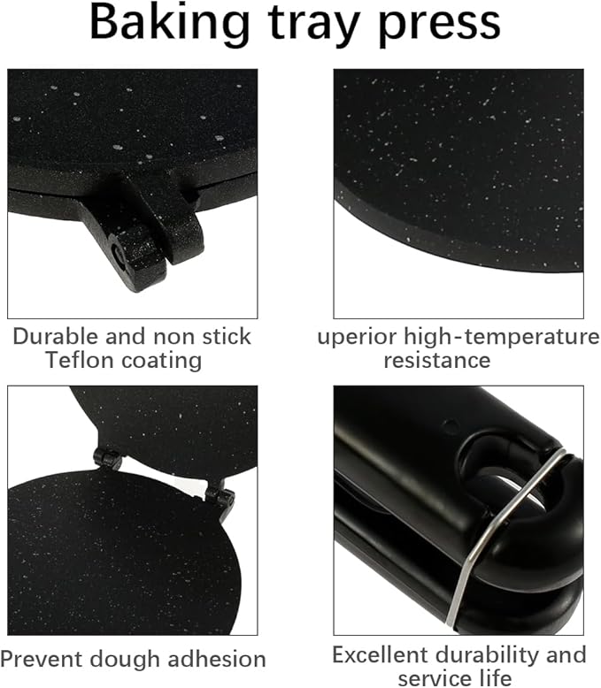 Tortilla Press Tortilla Press Maker Pan Non-Stick Flour Tortilla Press with Bakelite Handle Heavy-Duty Aluminum Tortilla Dough Press Pan Multipurpose Tortilla Press Stove Top Pan for Kitchen 6.5inch