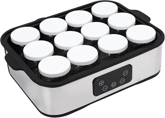 Diydeg Probiotic Yogurt Maker with Adjustable Temperature & Time Control, Automatic Digital Greek Yogurt Maker Machine Make Trillion of Live Probiotic with 12 Glass Jars for Home (US Plug 110V)